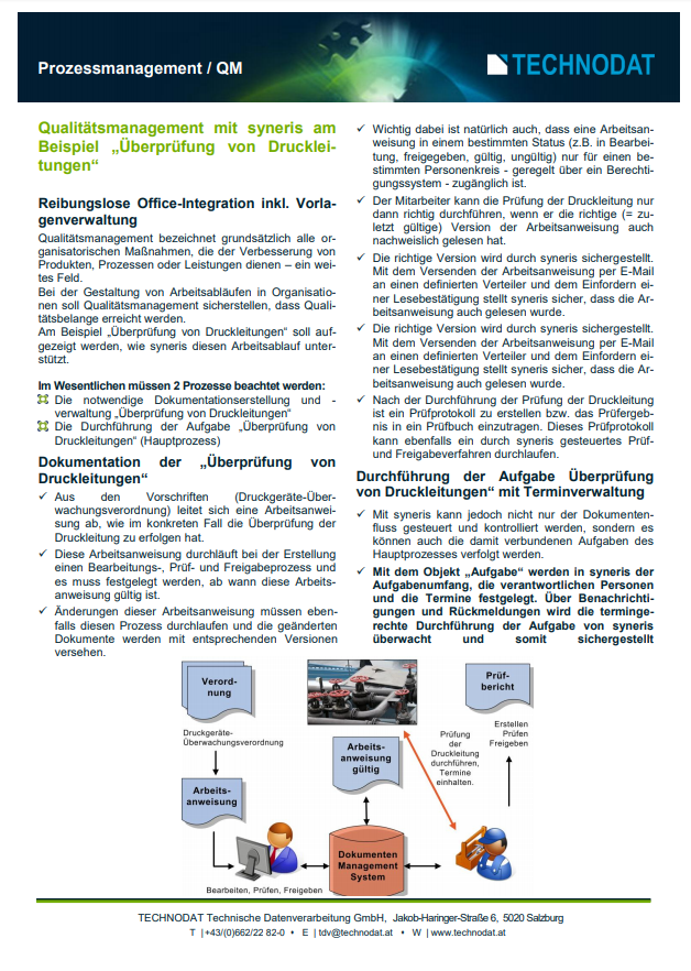 Technodat Flyer syneris Prozessmanagement QM