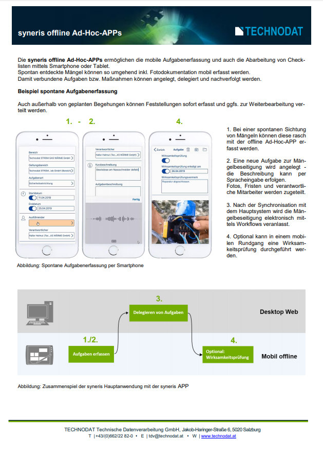 Technodat Flyer syneris offline Ad-Hoc-APP