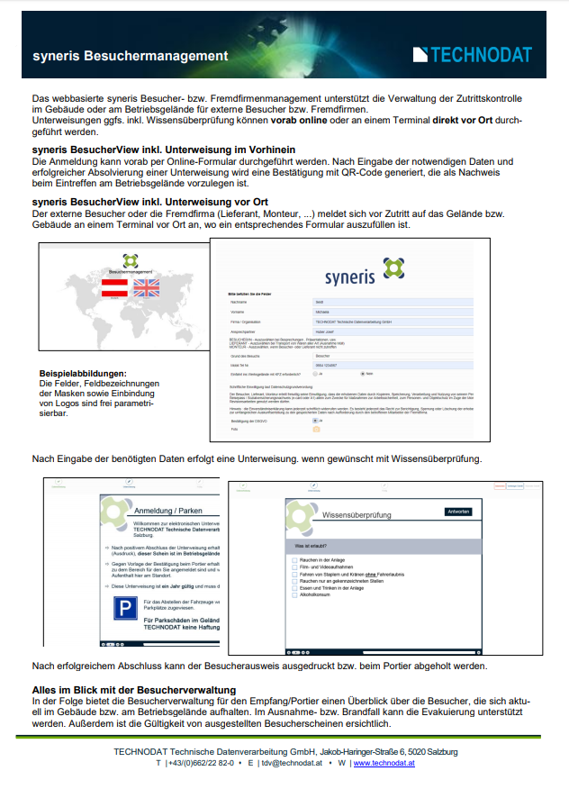 Technodat Flyer Besuchermanagement