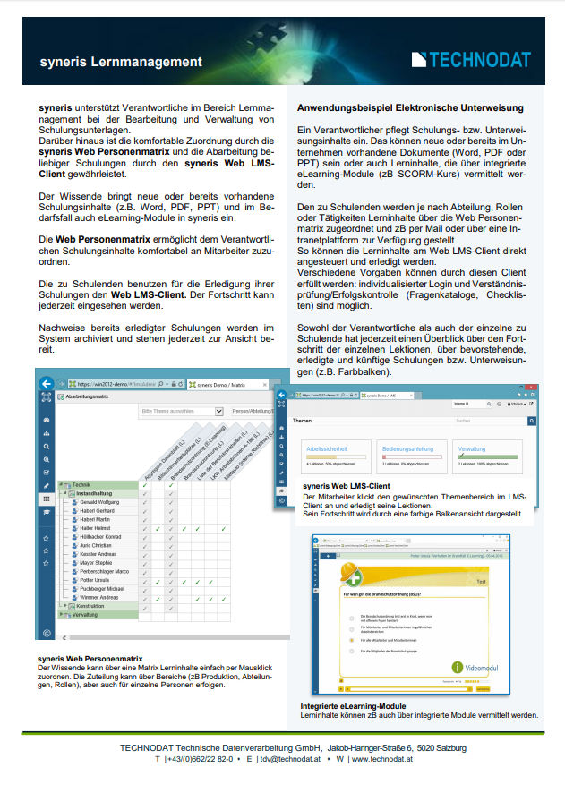 Technodat Flyer Lernmanagement