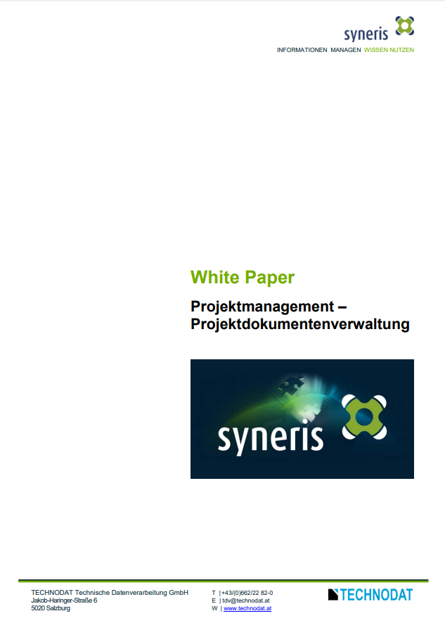 Technodat WhitePaper Projektmanagement mit syneris