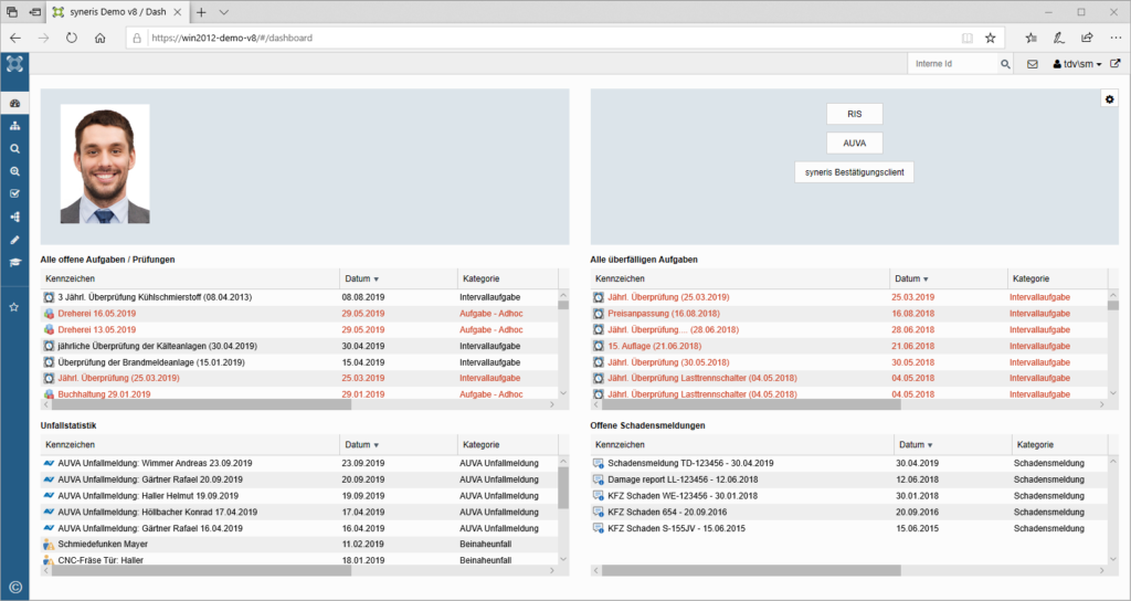 syneris Management Web Dashboard