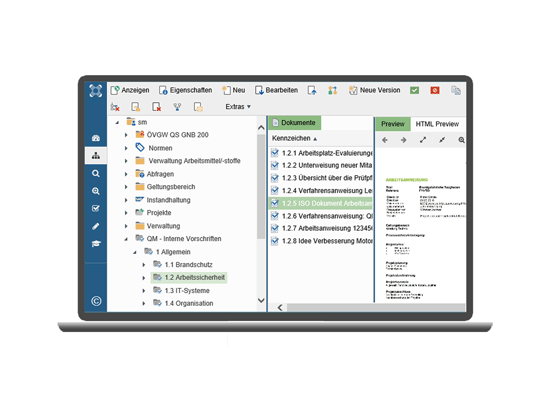 QM Dokumente mit Preview Web