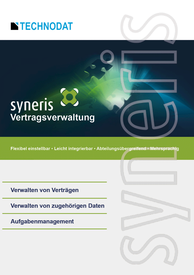 Technodat Prospekt syneris Vertragsmanagement